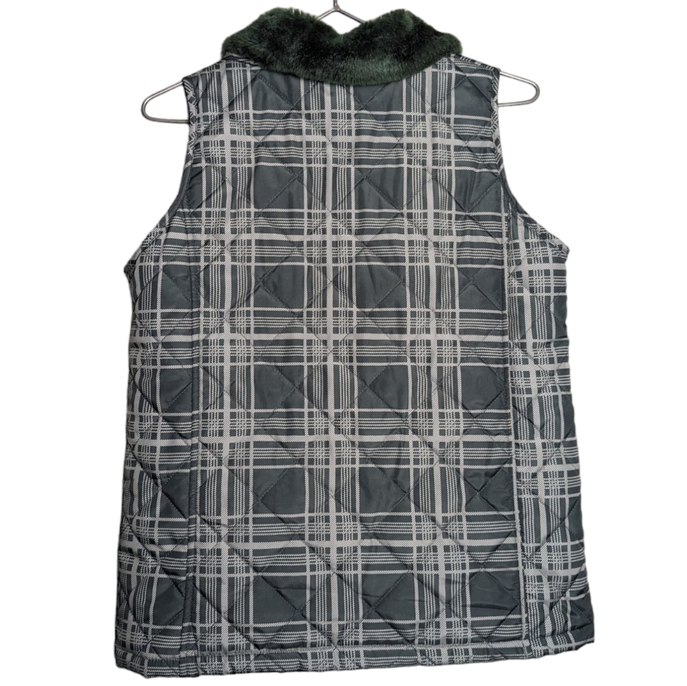 Debbie Morgan Quilted Puffy Puffer Vest Warm Cute Cottage Forest Fall Fun Zipper - Picture 3 of 7